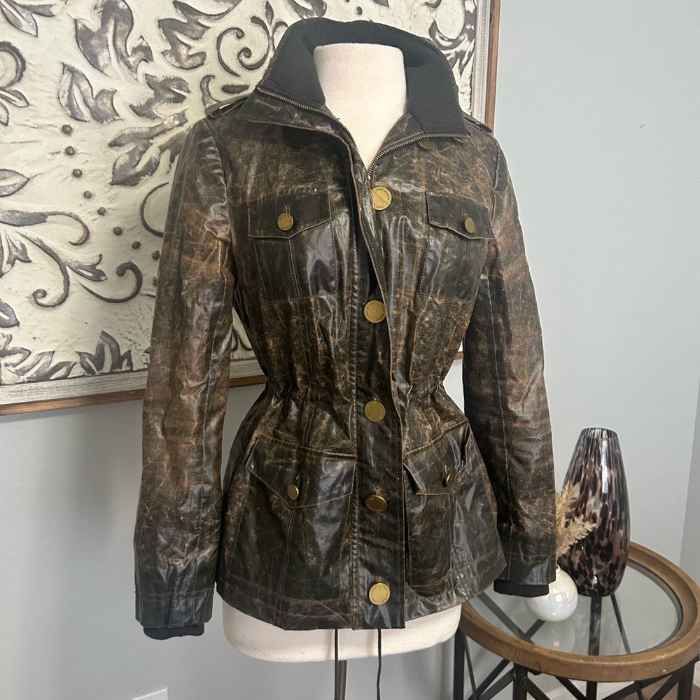 TORY BURCH Distressed Weather Proof Jacket - Size 6